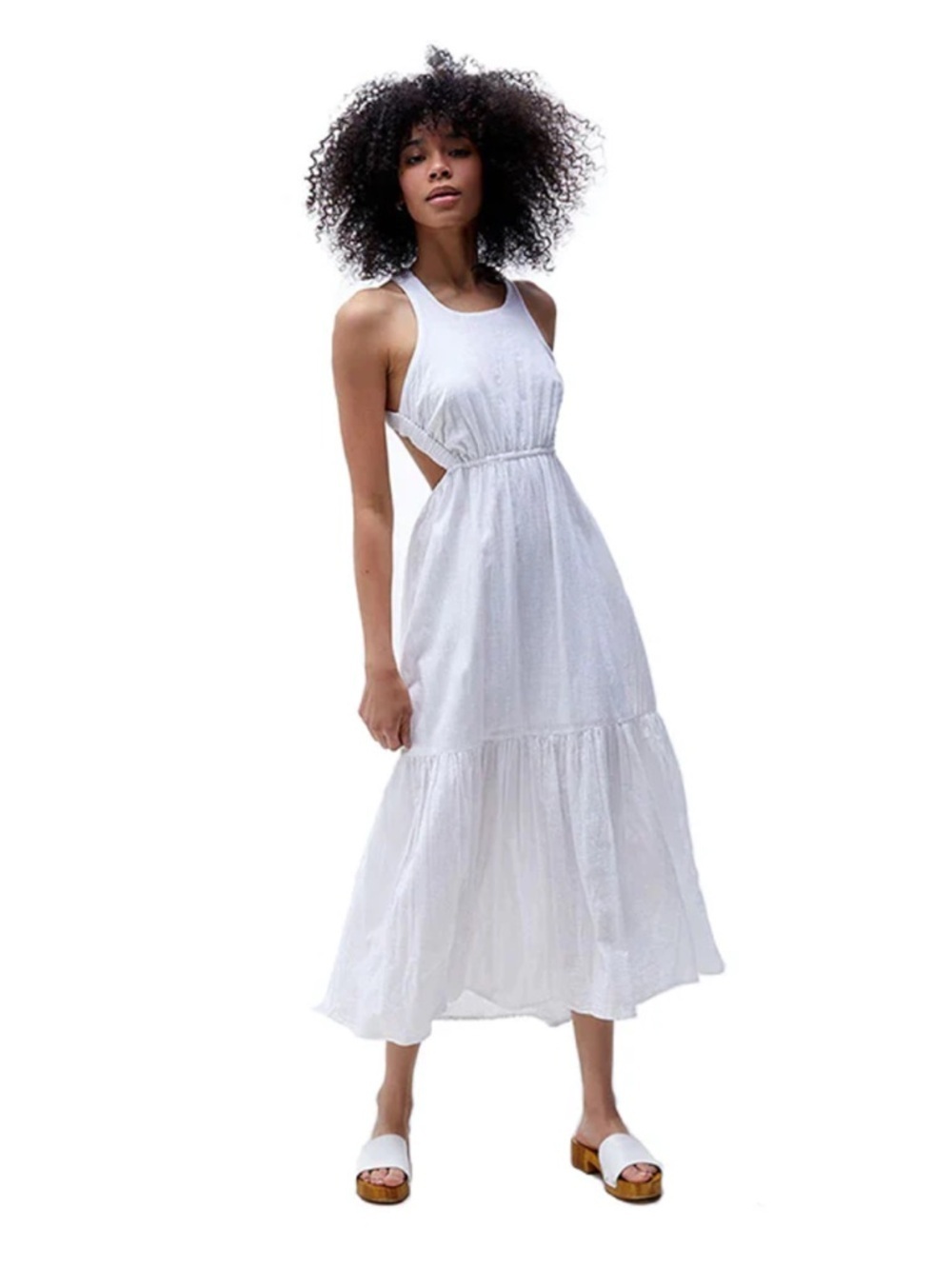 Billabong Shore Thing Maxi Dress- White- Size Medium